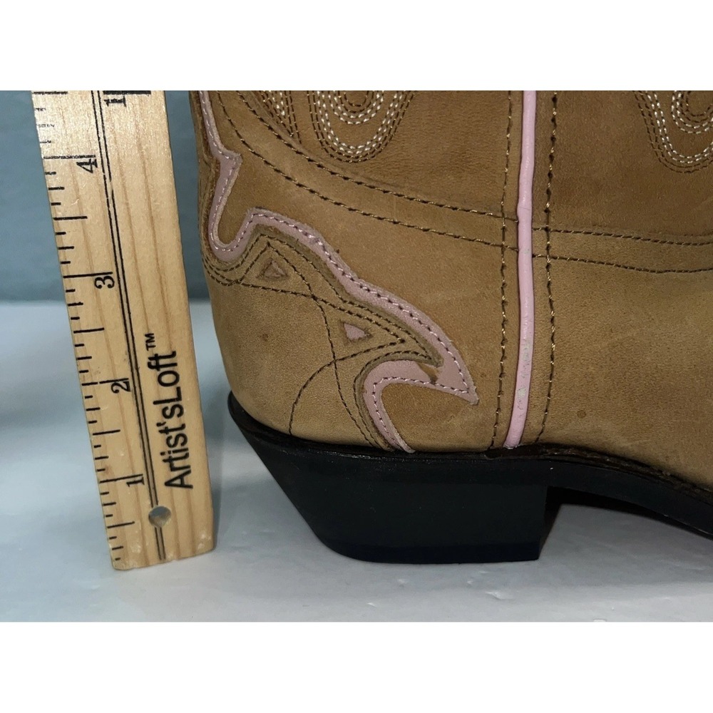 Masterson Boot Company RB7472 Women's Leather Cowboy Tan/Pink‎ Boots Size 7 - Picture 5 of 10